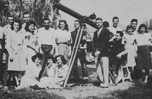Phoenix College Astronomy Club, 1947, with the Clark Brothers 5-inch refractor