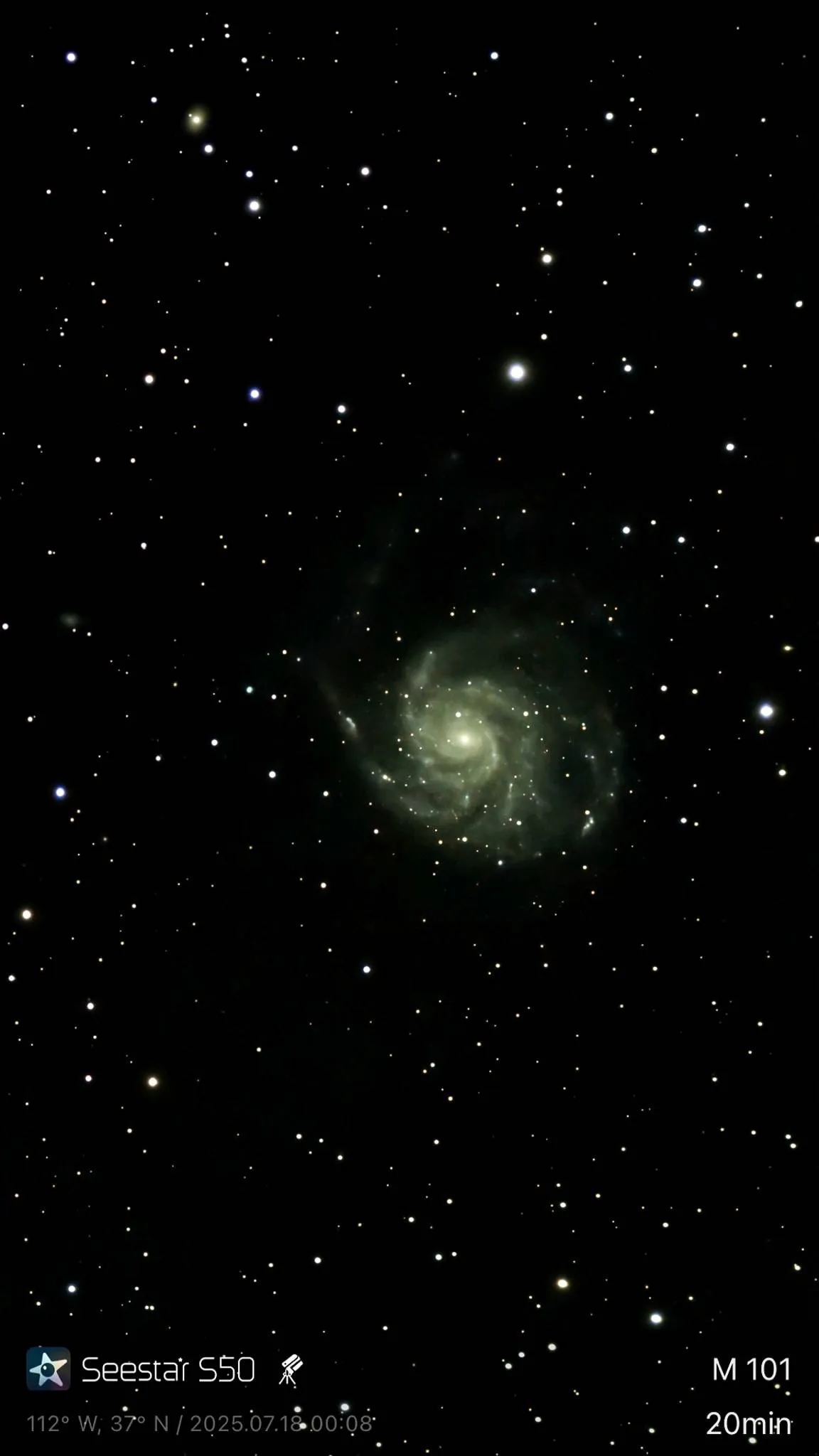 The Pinwheel Galaxy (M101), a face-on spiral galaxy with loosely wound arms